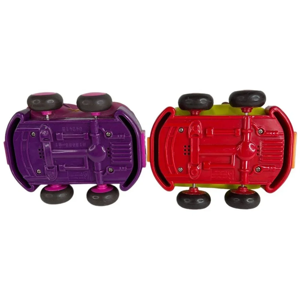 Battat‎ Just B You Pull Back And Go Set Of 4 Rubber Friction Toy Cars Tiger Lot